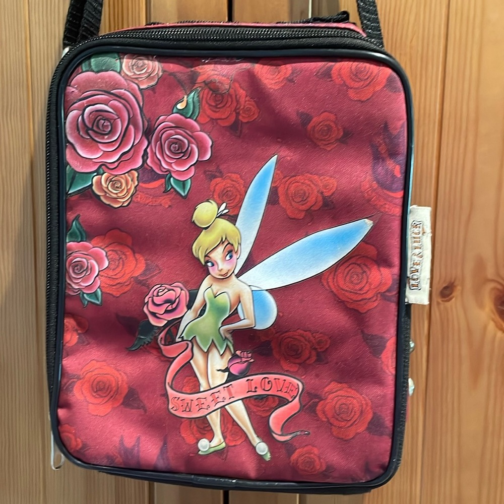 Love & Luck Tinkerbell “sweet love” lunch bag 9.5” x 8” w/adjustable strap.
